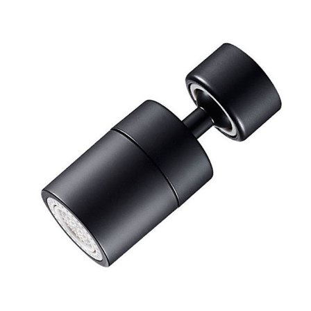 Vandhanelufter (sort), 360° drejelig dyse til køkkenarmatur, 2 positioner