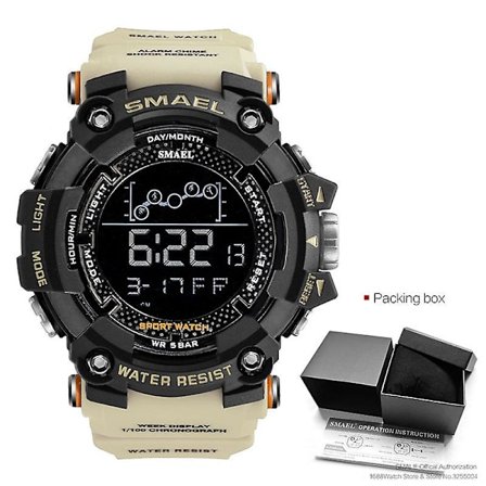Smael Military Sports Digital Watch For Herr Vattentät Led Bakgrundsbelysning Armbandsur Vecka Datum Väckarklocka Relogio Reloj