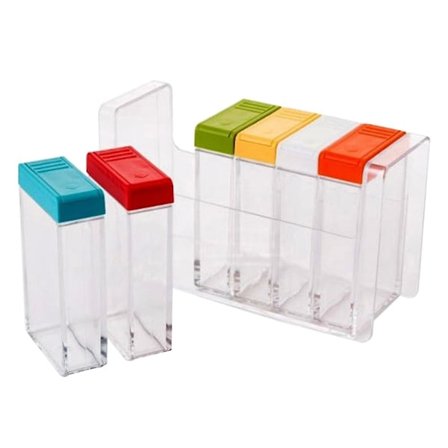 6-in-1 maustepurkki, maustesäiliö, mausteannostelija, suolalaatikko keittiöön