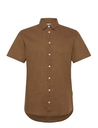 Cfaksel Ss Linen Mix Shirt Brown Casual Friday