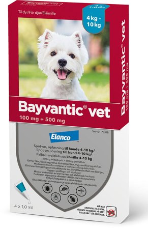 Bayvantic Vet Spot-on til Hund Hunde 4-10 kg (4 X 1 ml), Tøj & Bolig, Flåter & Lopper, Flåt- Og Loppemiddel Til Hunde