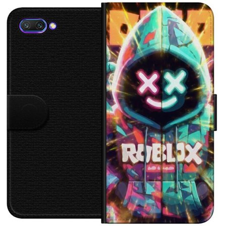 Kompatibelt Lommeboketui til Honor Honor 10 Neonfarget Roblox hettegenserfigur med lysende effekter og energifylt bakgrunn, moderne spillillustrasjon