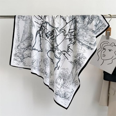 90x90 cm Silketørklæde Strandsjal 2 2