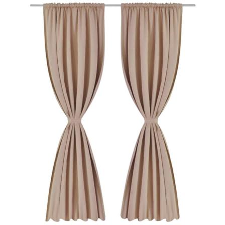 Vidaxl 130374 2 Pcs Cream Slot-headed Blackout Curtains 135 X 24 Creme