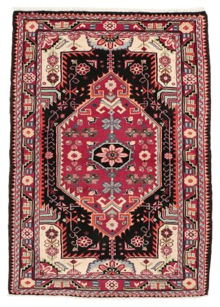 Oriental Hamadan Rug 91X135 Dark Red/Black Wool, Persia