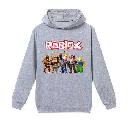 Roblox Hoodie för Barn Ytterkläder Tröja grå 160 cm grey