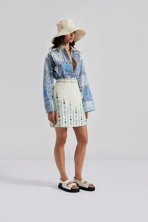 Malina - Summer minikjol - XXL - Coastal Stripe