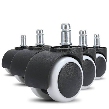 Kontorstolhjul, lydløse polyurethan (PU) kuglelejre, kraftige drejelige hjul til computerbordstole, 5 stk. hjul.