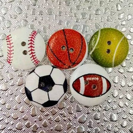 Ball Sport Maling Runde Tre knapper Flatback knapper