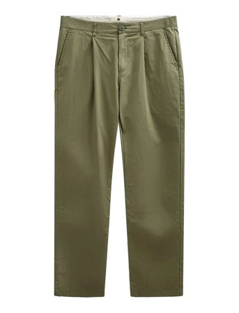 Anerkjendt Akjan Cotton Poplin Pants - Khaki green - XL