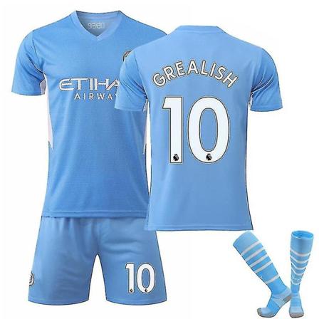 Ny sæson Manchester City Home De Bruyne fodboldtrøje GREALISH NO.10 S