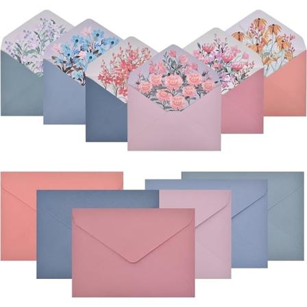 30 mønsterkuverter, blomsterkuverter, brevpapir og blomsterkuverter