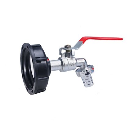 IBC- cap med mässingskran och 1/2 snäppslangskontakt IBC-tonventil