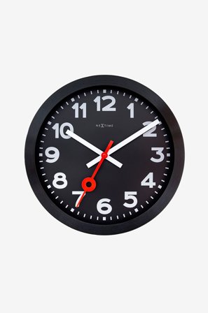NeXtime - Veggklokke Station Numbers 35 cm - Svart - Veggklokker & bordklokker - Fra Homeroom