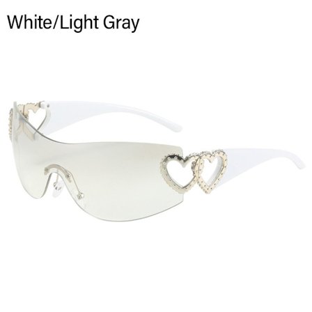 Y2k solbriller til kvinder herre nuancer HVID/LYSGÅ