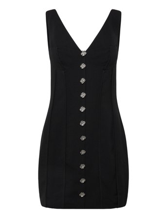 Crepe Off Shoulder Dress Black ROTATE Birger Christensen