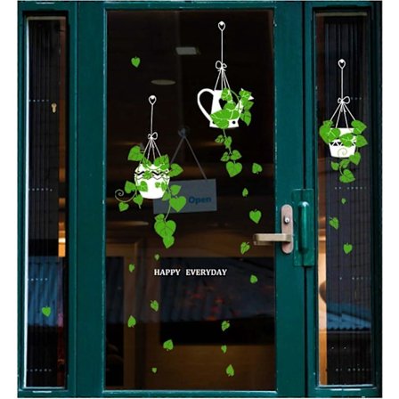 1 stk. dobbeltsidig vindusvegg klistremerke med planter