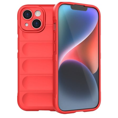 Blødt grebsformet cover til iPhone 15 - Rød