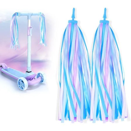 1 par cykelstyre streamers, barntillbehör tofsar färgglada band för cykelstyre scooter handtag barncykel mikro