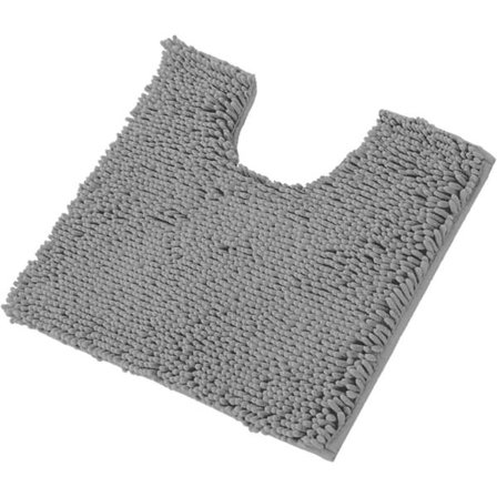Lyxig Luddig Toalett Badrumsmatta U-formade Konturmattor för Badrum, Mjuk och Bekväm, Maximal Absorbering, Torkar Snabbt 50 x 50 cm Grå