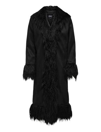 Onlvienna Faux Suede Fur Coat Cc Otw Black ONLY
