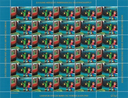 Grønland - Julemærkeark 2020 - Takket - Ufoldet