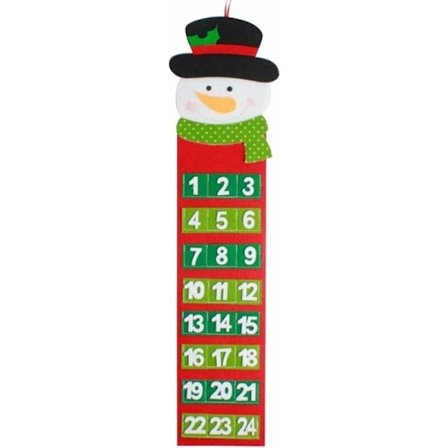 20x65cm Joulukalenteri Joulupukki Lumiukko Adventtikalenteri Kangas Uusi Vuosi Ovi Seinäkoristeet Joululahjat Countdown Kalenteri fo
