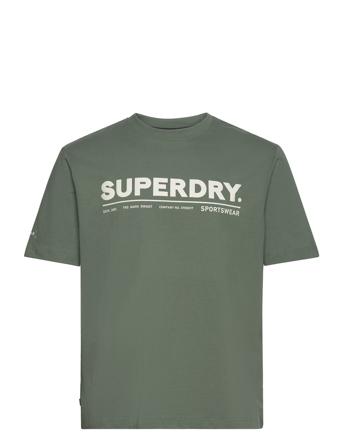 Utility Sport Logo Loose Tee Sport T-shirts Short-sleeved Green Superdry Sport