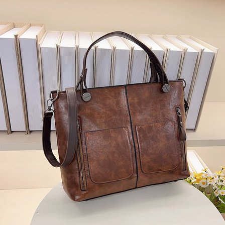 2025 Ny europæisk og amerikansk mode skuldertaske dame stor kapacitet retro dame tote taske simpel crossbody taske