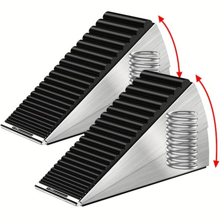 Fjederbelastet metal dørkile - High-end, børstet finish, holdbar og sikker dørstopper til hjem og kontor, kontor [DB]