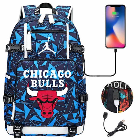 USB-studenter skolväska med stor kapacitet Bull-tryckt 5