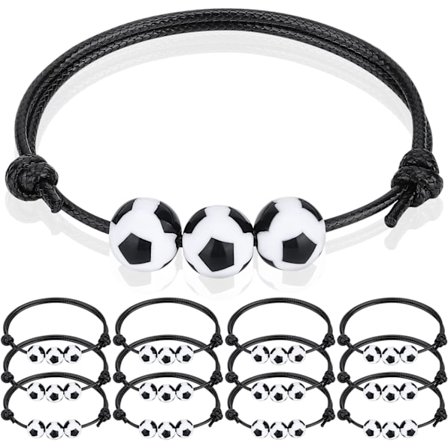 12-pack fotbollsarmband, fotbollsfestgåvor, fotbollsarmband