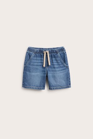 Kappahl | Myke jeansshorts i dra-på-modell Mørk denim 122 | Mørk denim