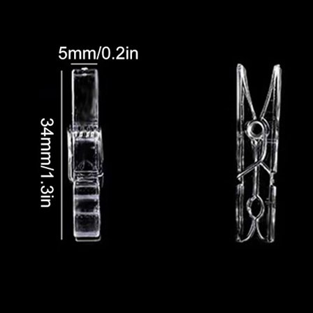 Gennemsigtige Tøjpinde, Mini Gennemsigtige Tøjpinde, Mini Plastik