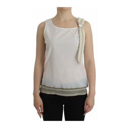 Ermanno Scervino Top Bluse Tank Sleeveless Shirt Hvid, Dame