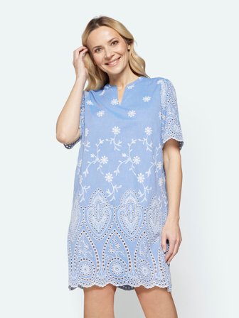 SIGNATURE - Kjole - Lys Blå - Broderie Anglaise