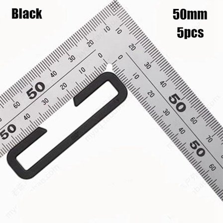 5 stk Firkantet Krog Webbing Spænder SORT 50MM