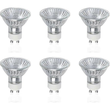 Gu10 Halogenpærer, 6-pak 50W Gu10 Halogen Spotlights, AC 220V-240V, 700 Lumen, 40 Graders Spredningsvinkel, 2800K Varm Hvid, Dæmpbar_MGF