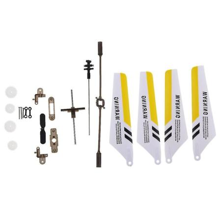 Syma Fuld Sæt Reservedele til Syma S107 RC Helikopter, Hovedblade, Hovedaksel, Haledekorationer, Halepropeller, Balancebar, Gearsæt, 