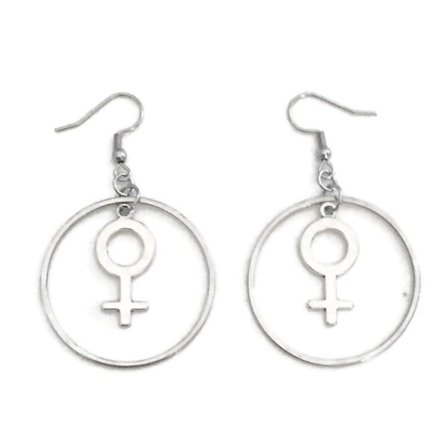 Earrings - Creoles - Female Symbol - Venus