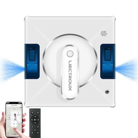 LIECTROUX Fönsterputsrobot YW509 – Spray med 4 munstycken / 3 riktningar – 100mL tank – 3000Pa – APP – Trippelsäkerhet