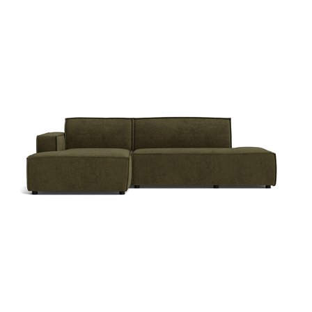 Lyon chaiselong sofa, venstrevendt open end - Capri Mørkegrøn - Komfortabel chaiselong sofa med open end - 278x160x78cm - Mørkegrøn sofa