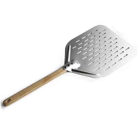 12-tommers pizzaspade med træhåndtag, non-stick perforeret pizzaspade, pizzaspade, bageværktøj (FMY)