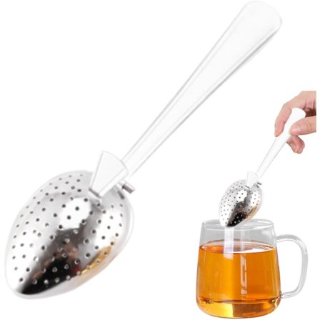 Te-infusjonskje Teskje - Rustfritt stål teskje - Løsblad te-diffuser Finhull tefilter for hjemmereiser teelskere