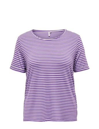 Carnanna Ss Fold Up Tee Jrs T-shirts & Tops Short-sleeved Lilla ONLY Carmakoma*Betinget Tilbud