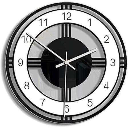 Silent Wall Clock, 11 tommers ikke-tikkende akryl uregelmessig rund veggklokke