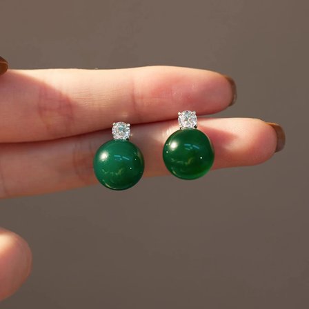 Minar Lyx Grön Färg Jade Natursten CZ Cubic Zirconia Hängande Örhängen för Kvinnor Koppar Grossist Kontor Karriär Smycken