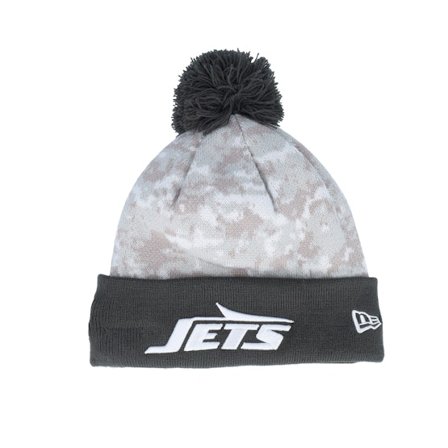 New Era - New York Jets Nfl24 Salute To Service Camo/Graphite Pom Pom Camo Beanie - NFL @ Hatstore