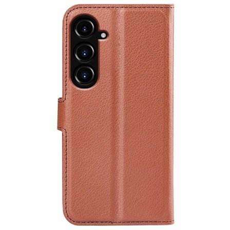 Samsung Galaxy S23 FE Litchi Texture fodral - Brun