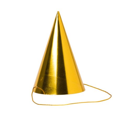 Design House 95 Partyhatt 8st, guldfolie Partytillbehör Guld ONESIZE